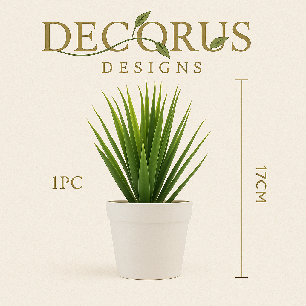 Decorus Designs – Elegant Simulated Potted Plant in Premium Vase