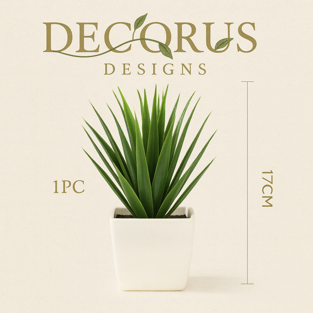 Decorus Designs – Elegant Simulated Potted Plant in Premium Vase