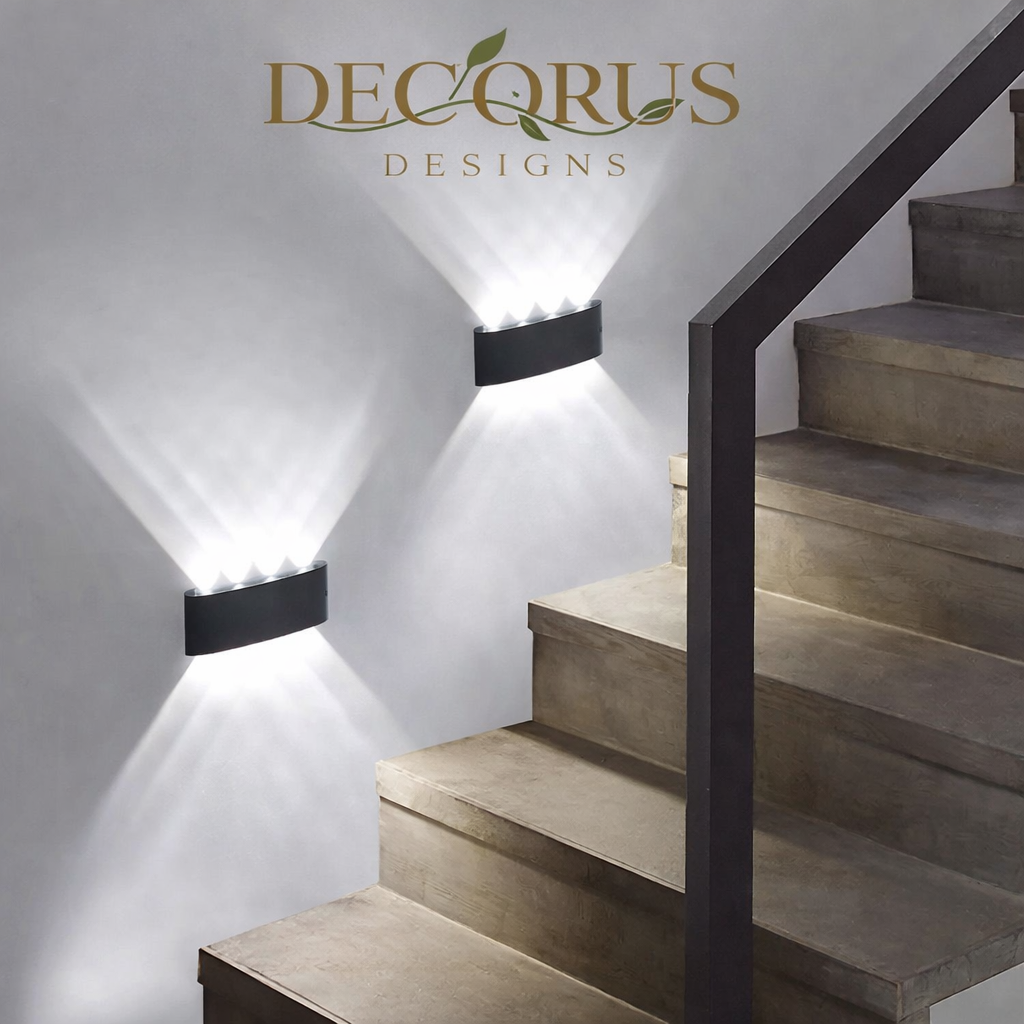 LED Wall Sconces Modern Indoor Outdoor Lamp, White Up Down Wall Mount Lights for Living Room Hallway Bedroom Decor