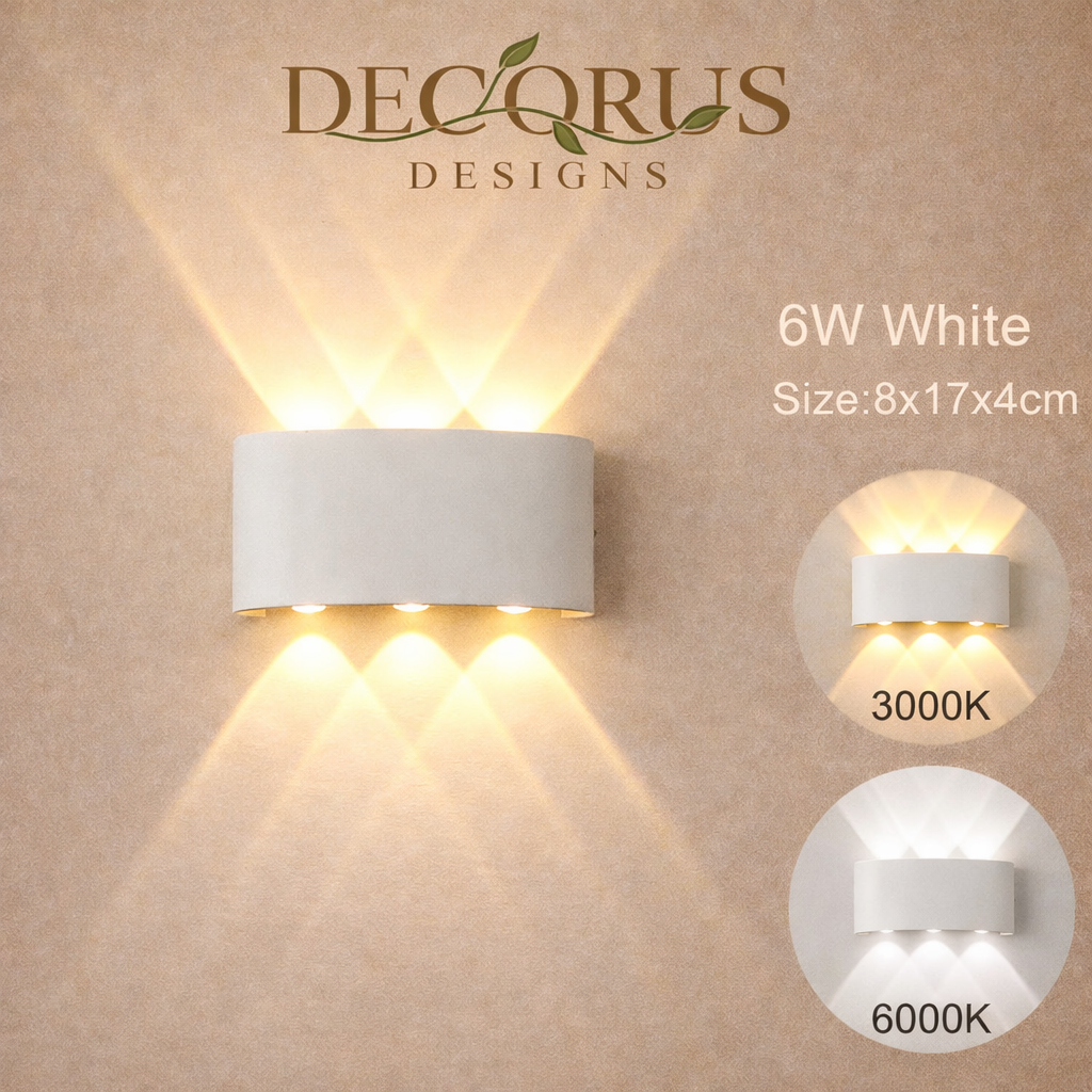 LED Wall Sconces Modern Indoor Outdoor Lamp, White Up Down Wall Mount Lights for Living Room Hallway Bedroom Decor