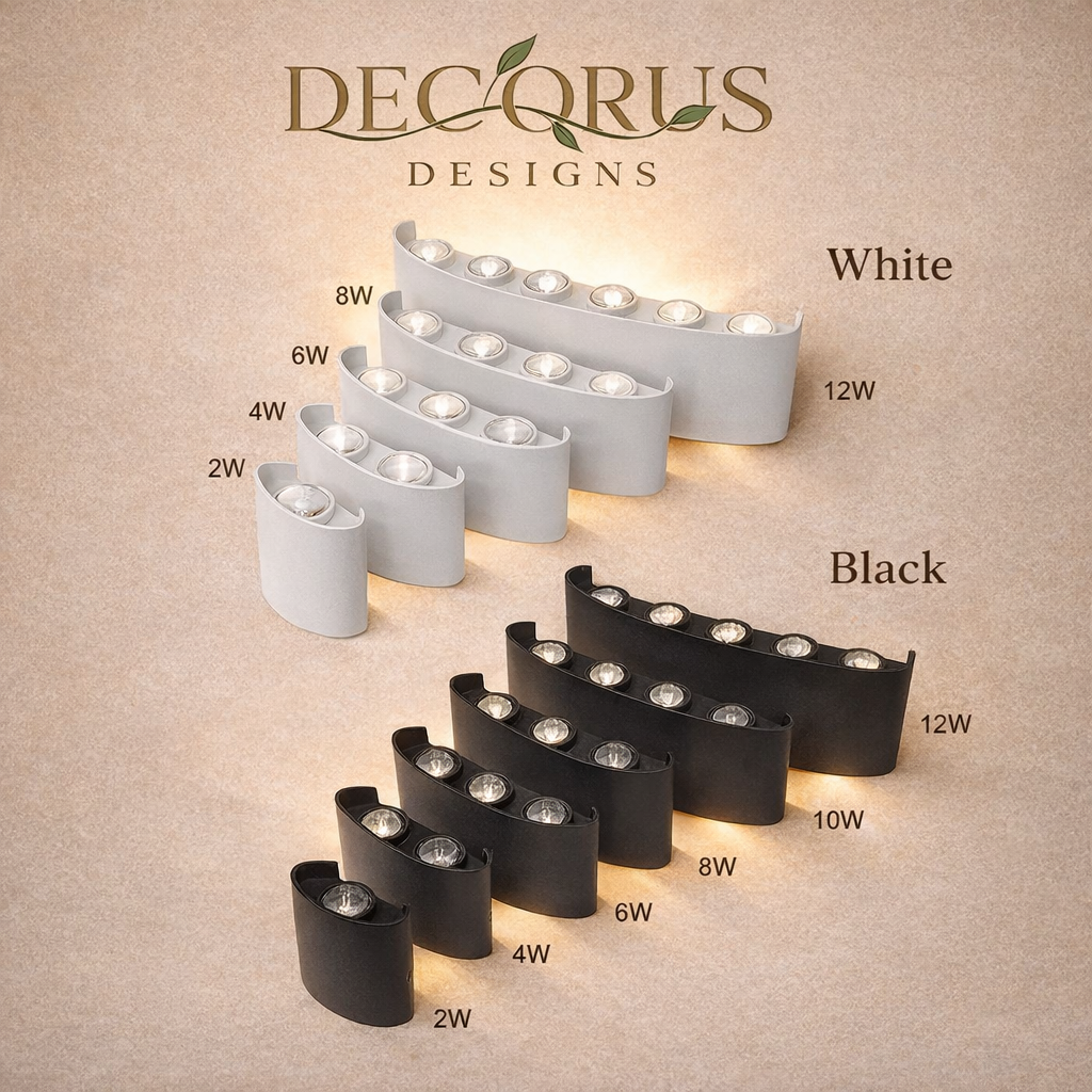 LED Wall Sconces Modern Indoor Outdoor Lamp, White Up Down Wall Mount Lights for Living Room Hallway Bedroom Decor