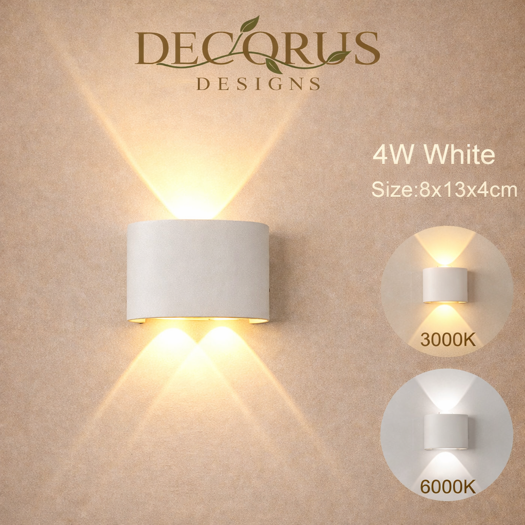 LED Wall Sconces Modern Indoor Outdoor Lamp, White Up Down Wall Mount Lights for Living Room Hallway Bedroom Decor