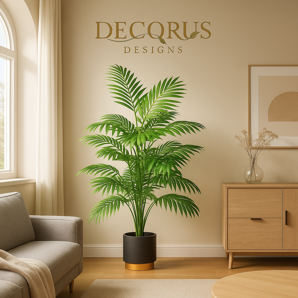 Decorus Palm Tree – Luxury 90–120cm Artificial Tropical Plant for Modern Home & Interior Styling