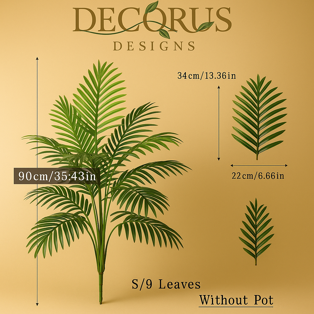 Decorus Palm Tree – Luxury 90–120cm Artificial Tropical Plant for Modern Home & Interior Styling