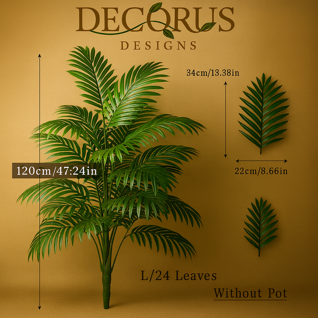Decorus Palm Tree – Luxury 90–120cm Artificial Tropical Plant for Modern Home & Interior Styling