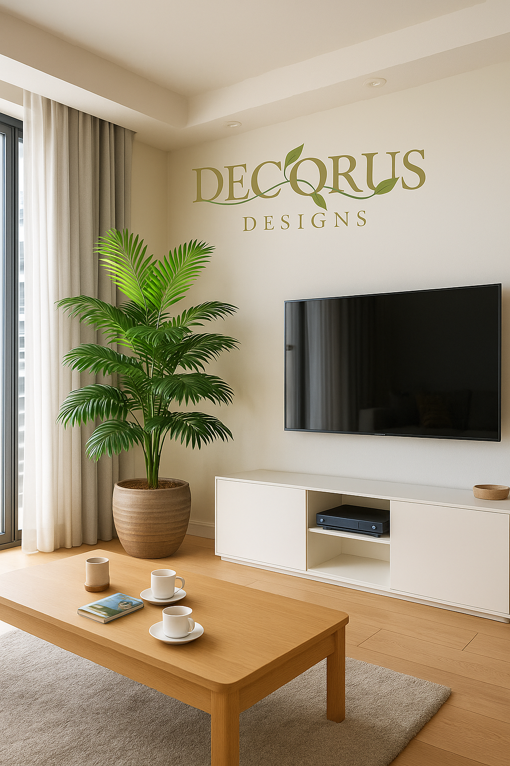 Decorus Palm Tree – Luxury 90–120cm Artificial Tropical Plant for Modern Home & Interior Styling
