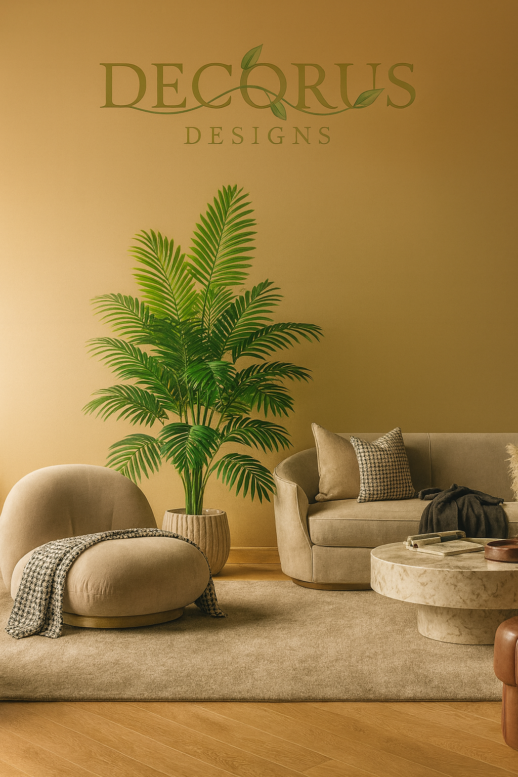 Decorus Palm Tree – Luxury 90–120cm Artificial Tropical Plant for Modern Home & Interior Styling