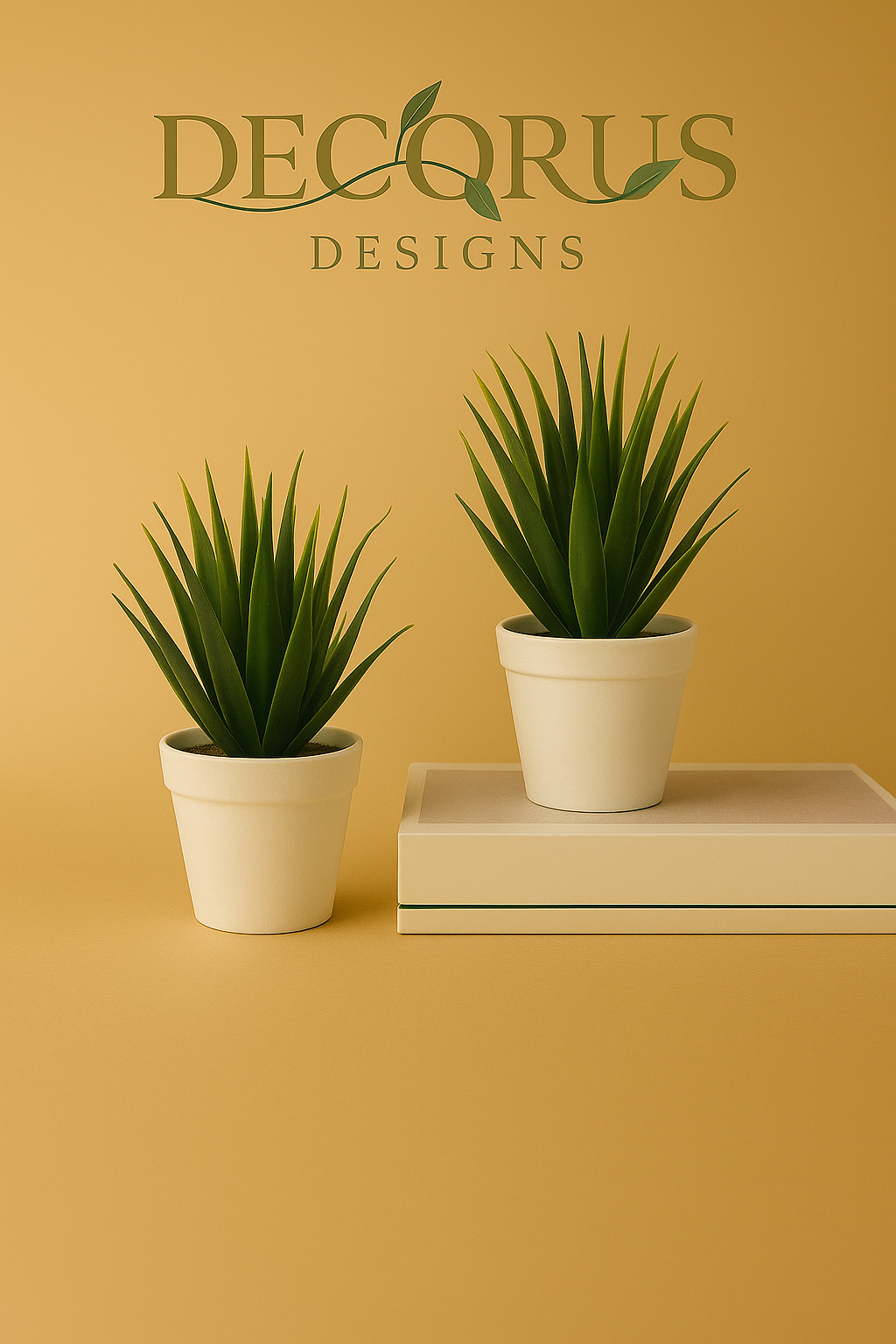 Decorus Designs – Elegant Simulated Potted Plant in Premium Vase