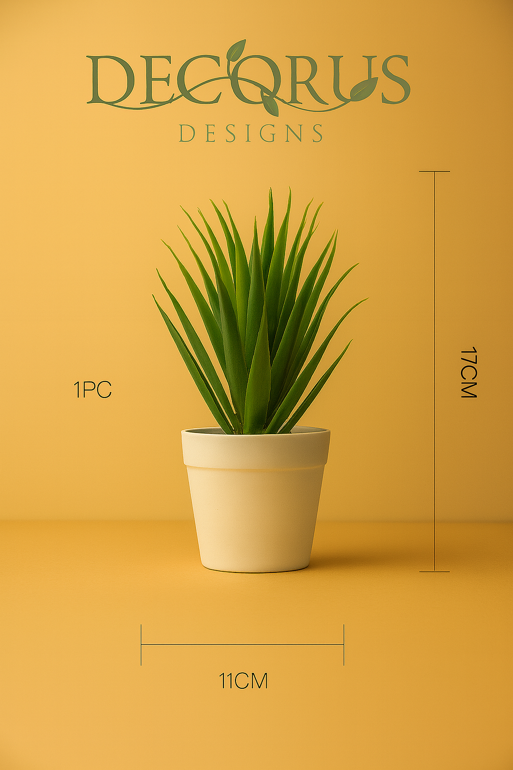 Decorus Designs – Elegant Simulated Potted Plant in Premium Vase