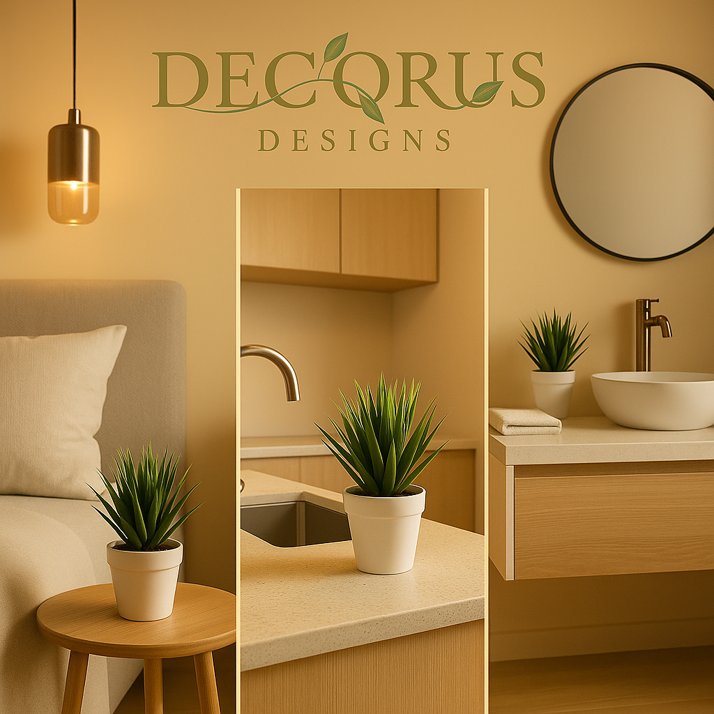 Decorus Designs – Elegant Simulated Potted Plant in Premium Vase