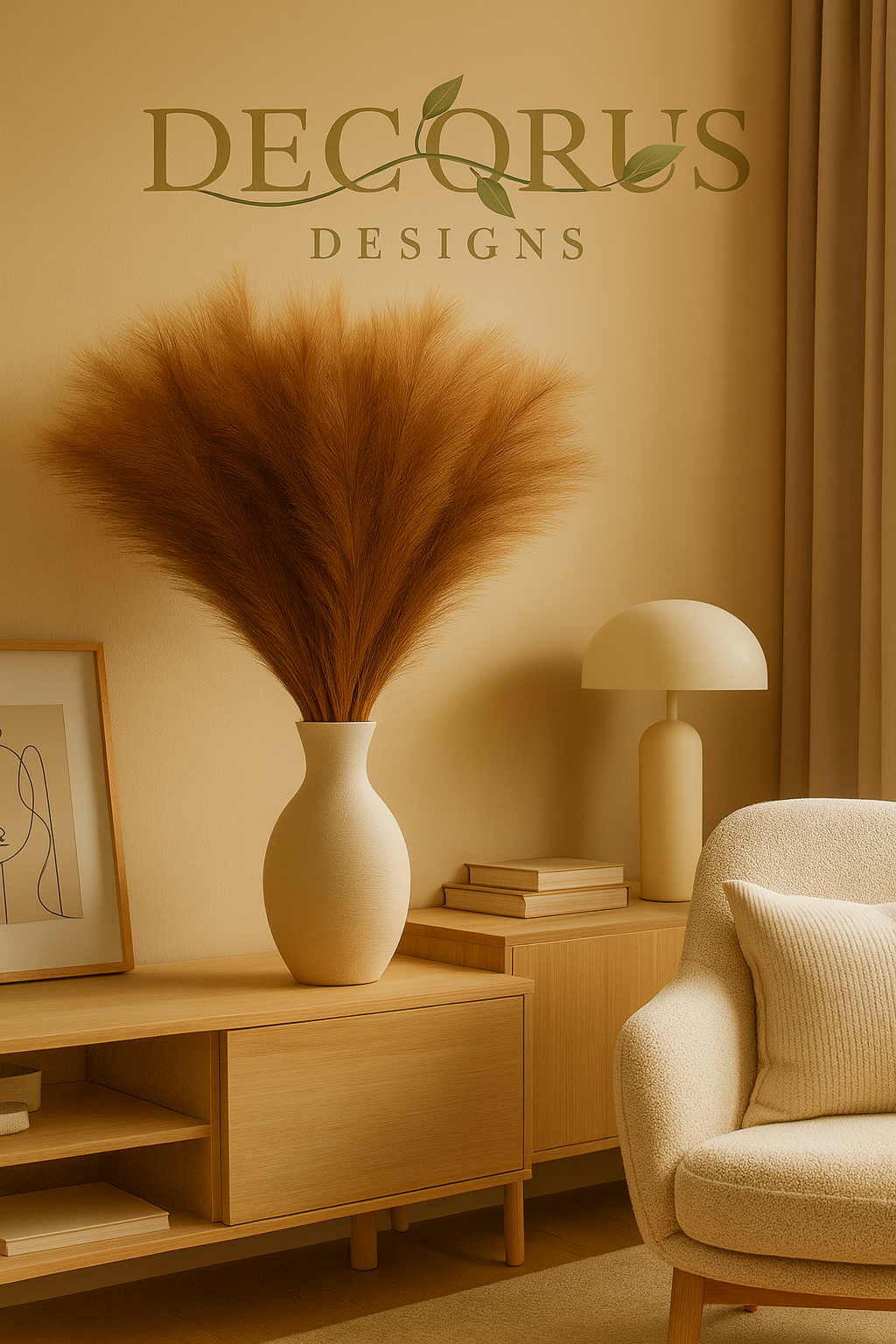 Decorus Designs – 10-Piece Artificial Pampas Grass Bouquet