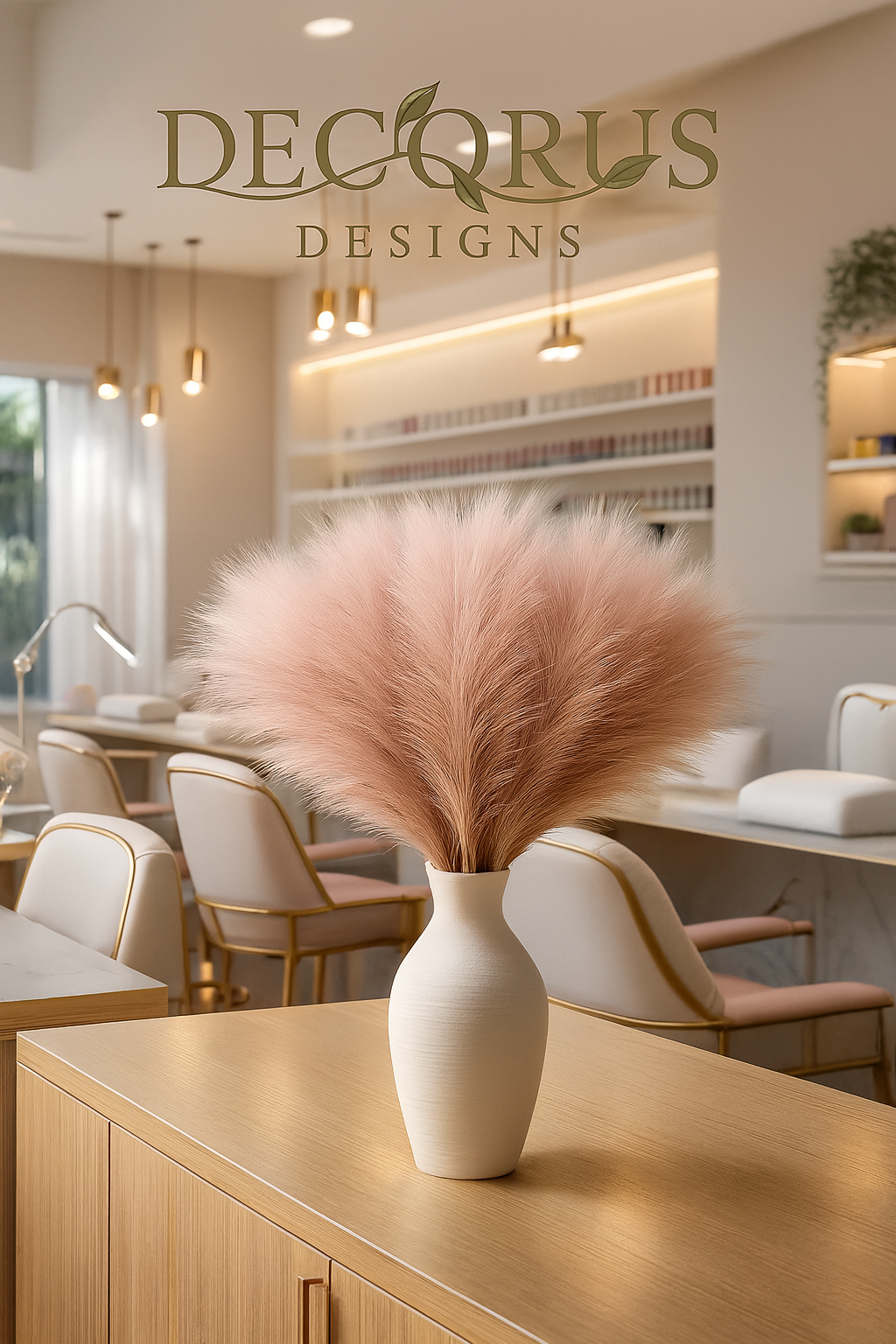 Decorus Designs – 10-Piece Artificial Pampas Grass Bouquet