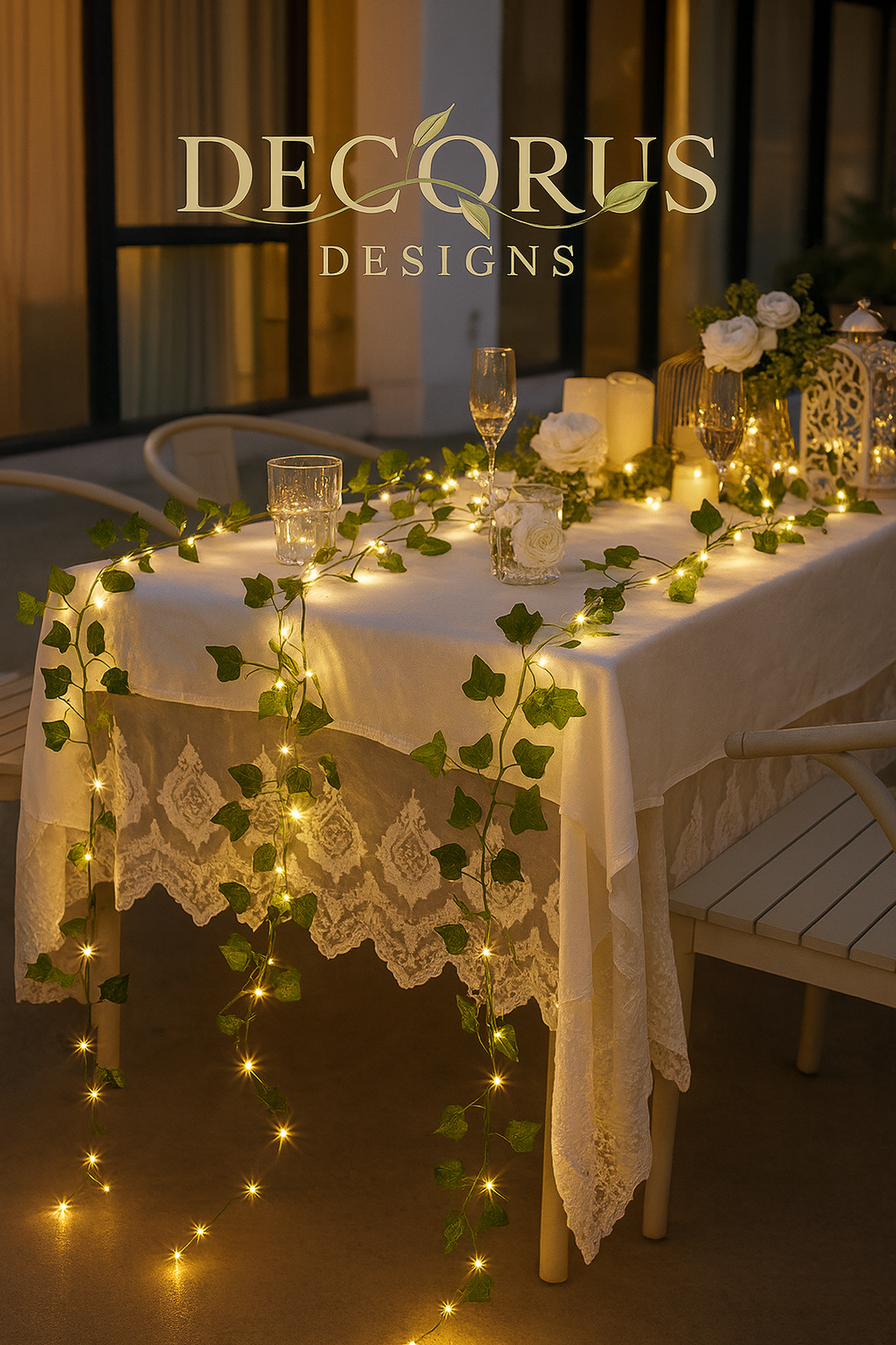 Decorus Luxe Green Leaf Fairy Vine Lights