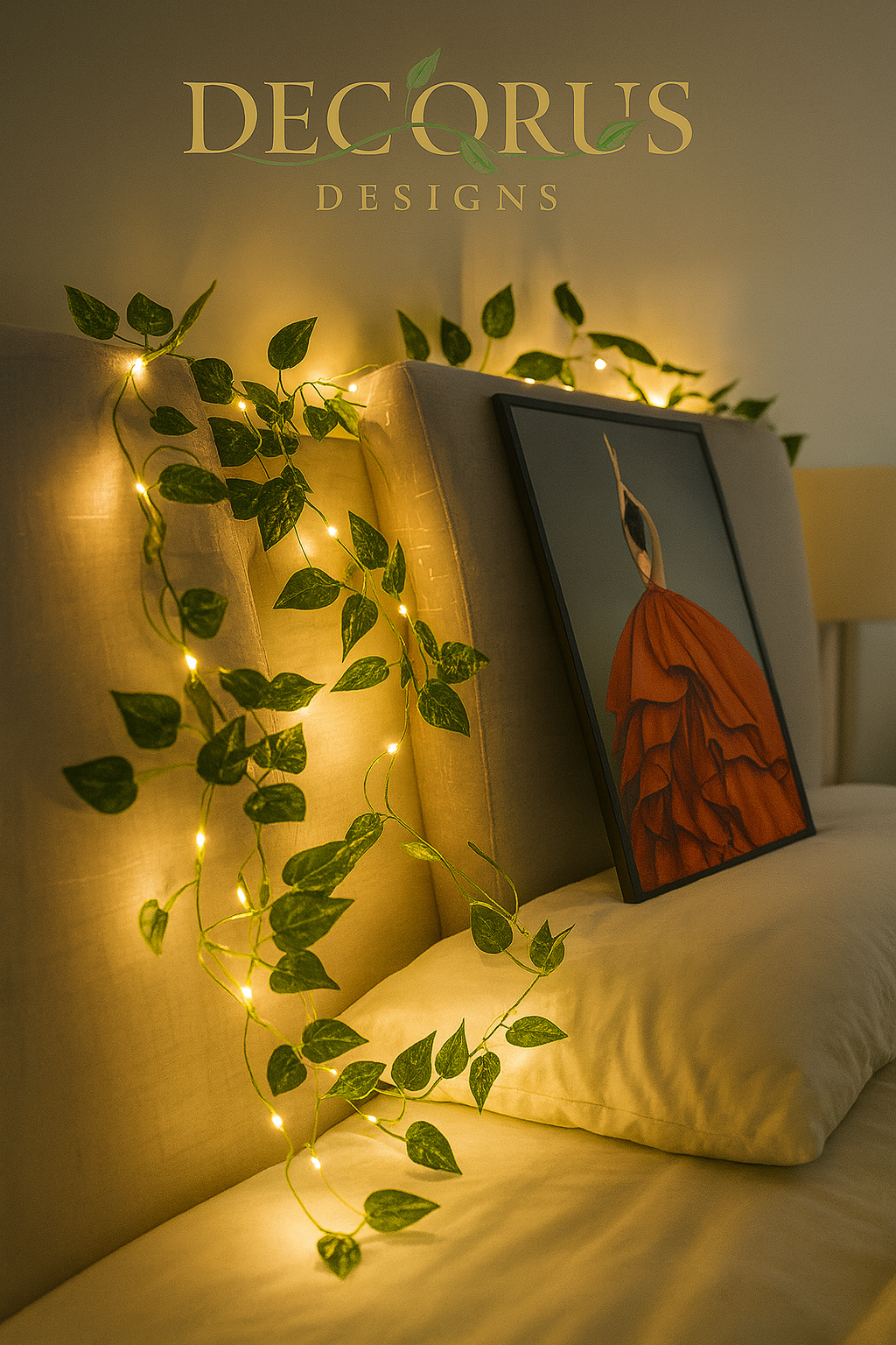 Decorus Luxe Green Leaf Fairy Vine Lights