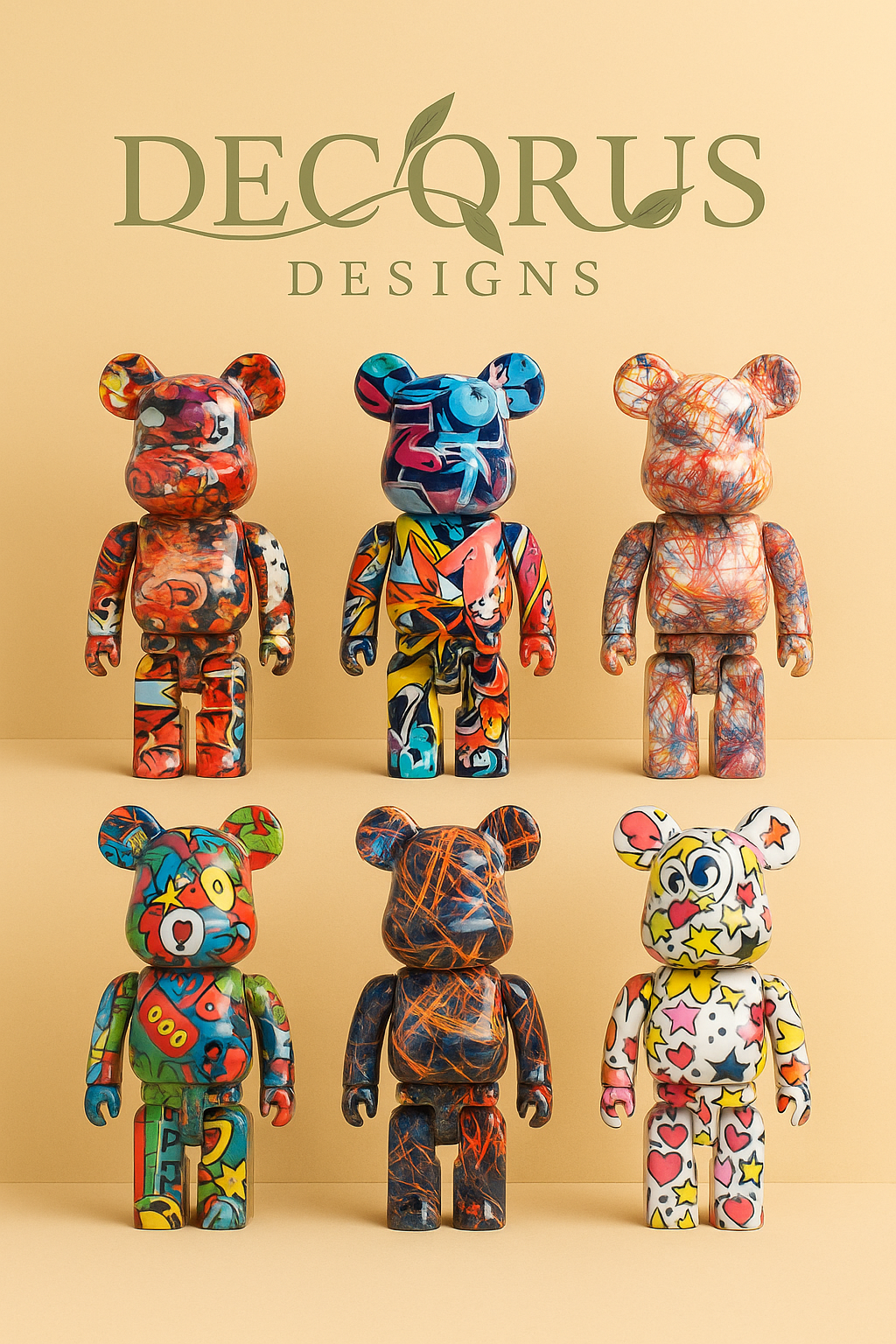 Decorus Graffiti Bear Sculpture