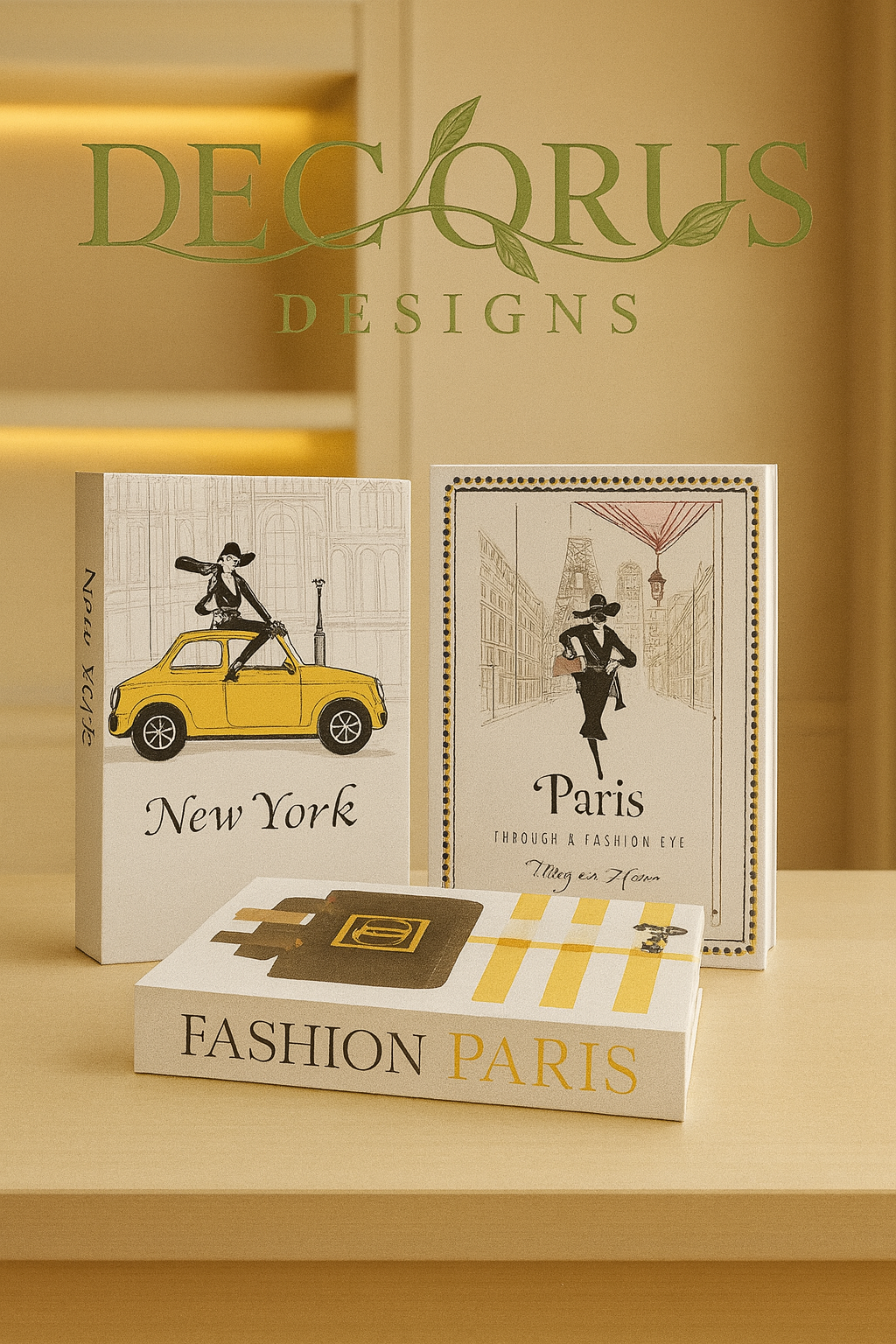 Decorus  3-Piece Luxury Decorative Faux Book Set