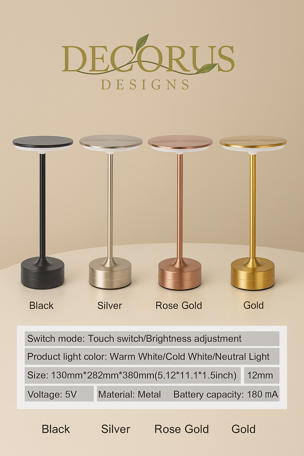 Decorus Touch LED Table Lamp