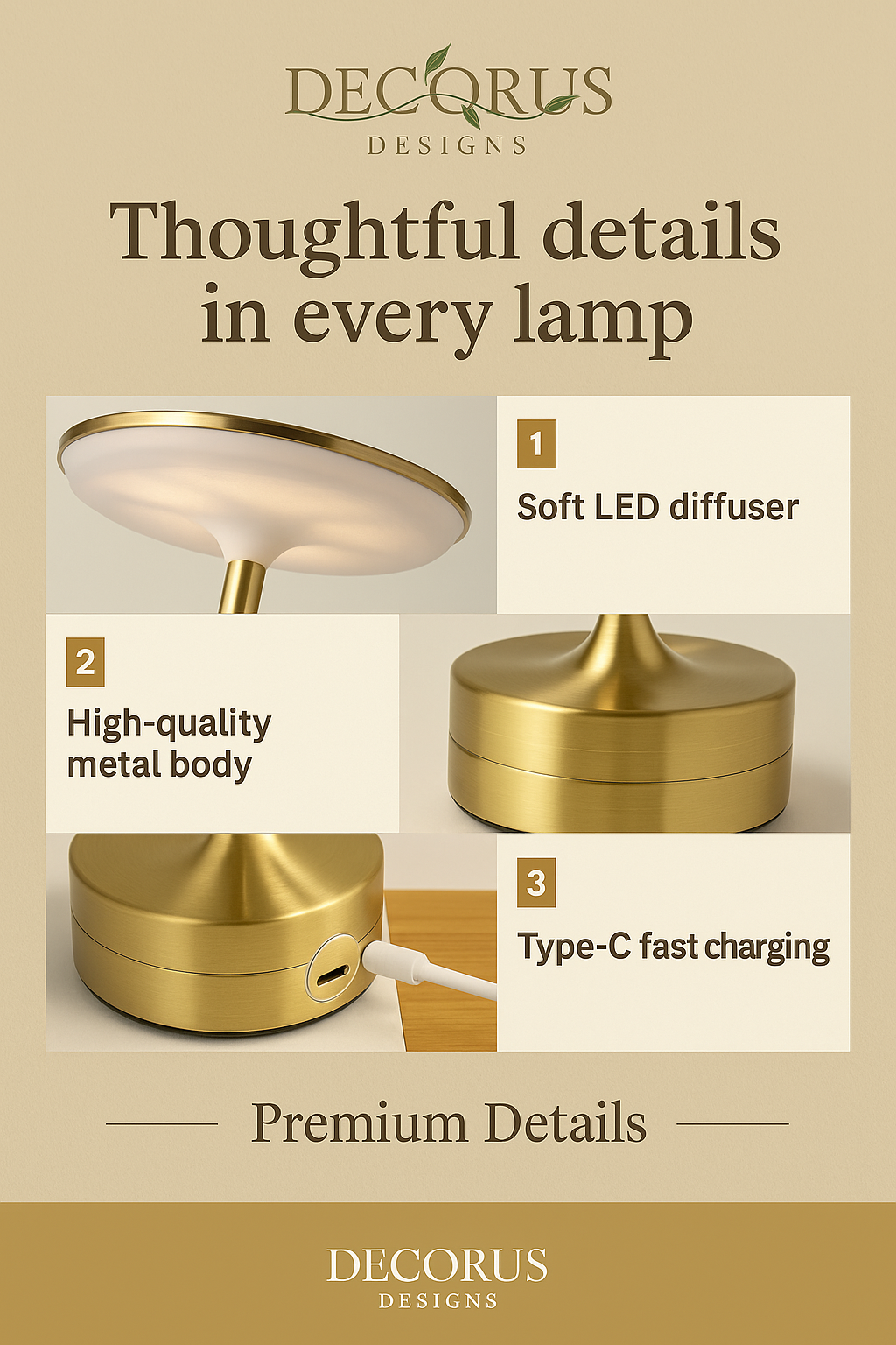 Decorus Touch LED Table Lamp