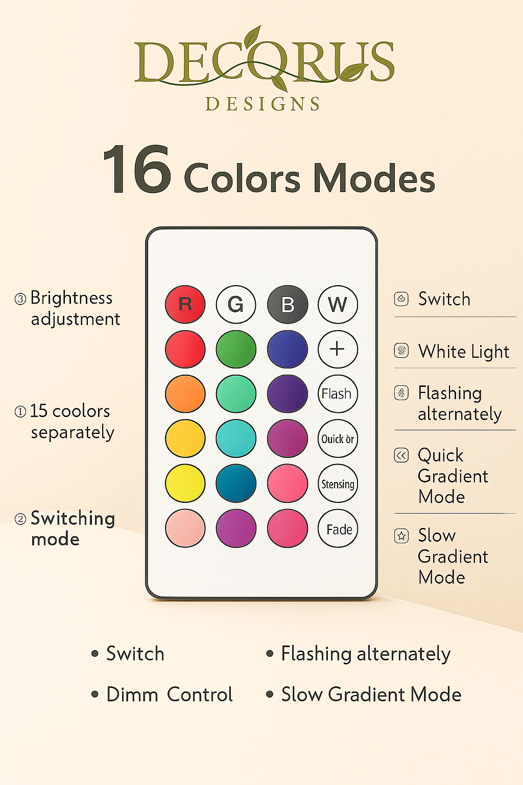 Decorus LED Smart Bulb – 16 Colors with Remote Control