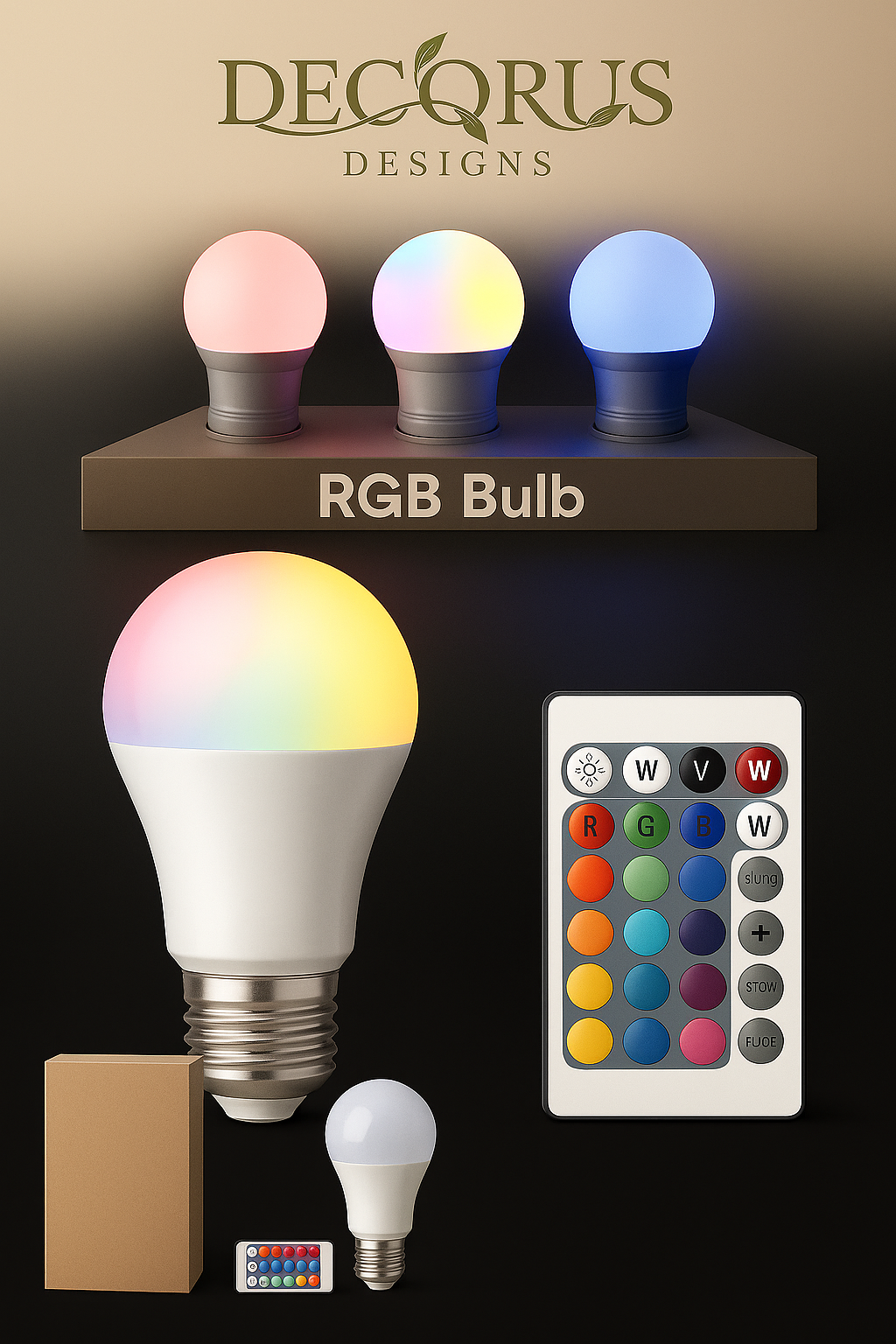 Decorus LED Smart Bulb – 16 Colors with Remote Control